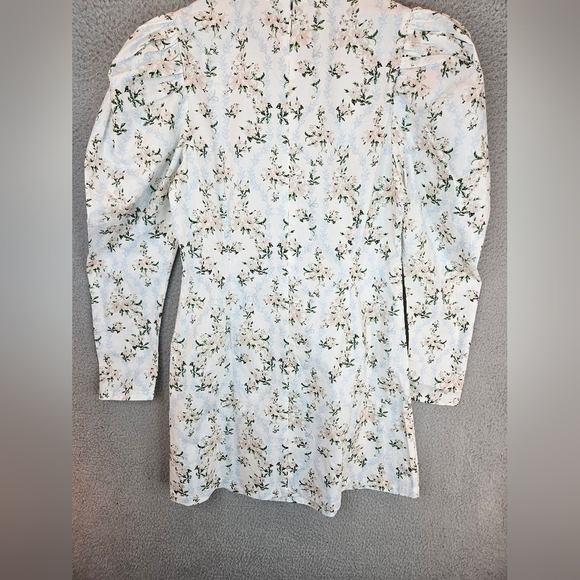 Daniel Bernstein Mini Dress Womens Sz M Floral Dramatic Shoulders Rhinestone - Picture 11 of 13